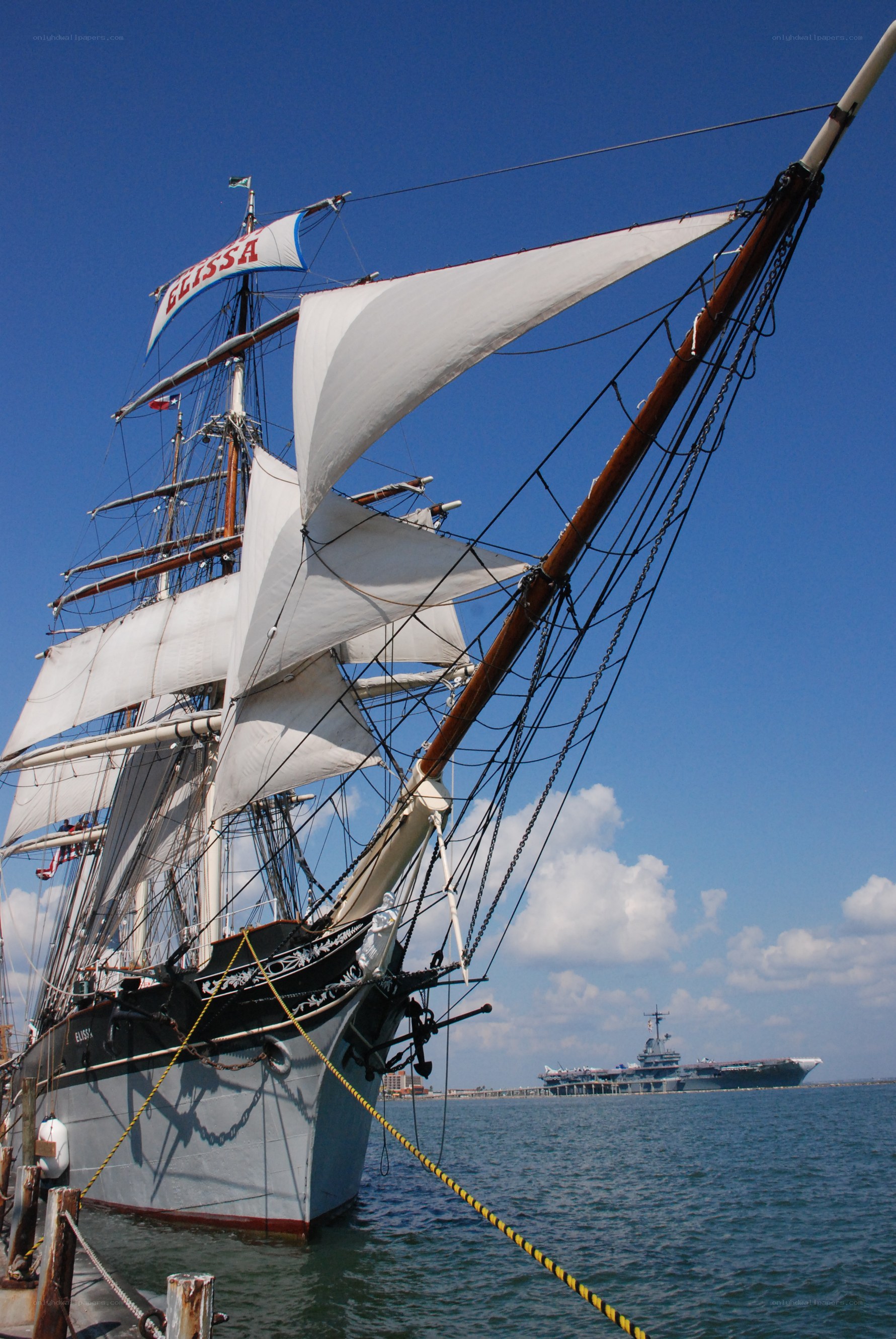 Sailboat at a harbor