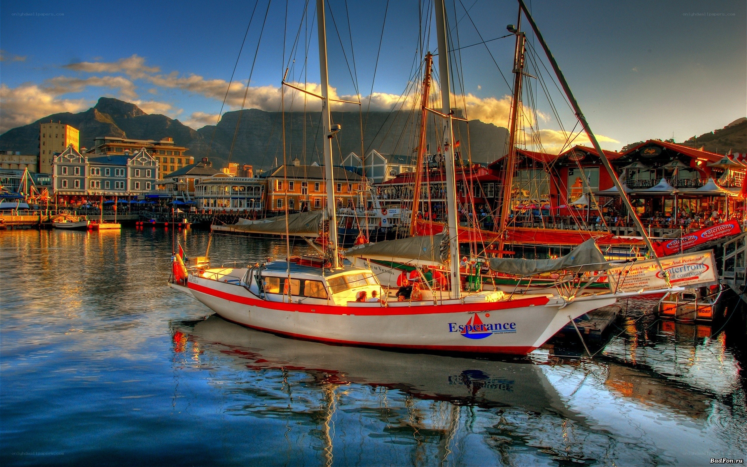 Sailboat at Cape Town harbor