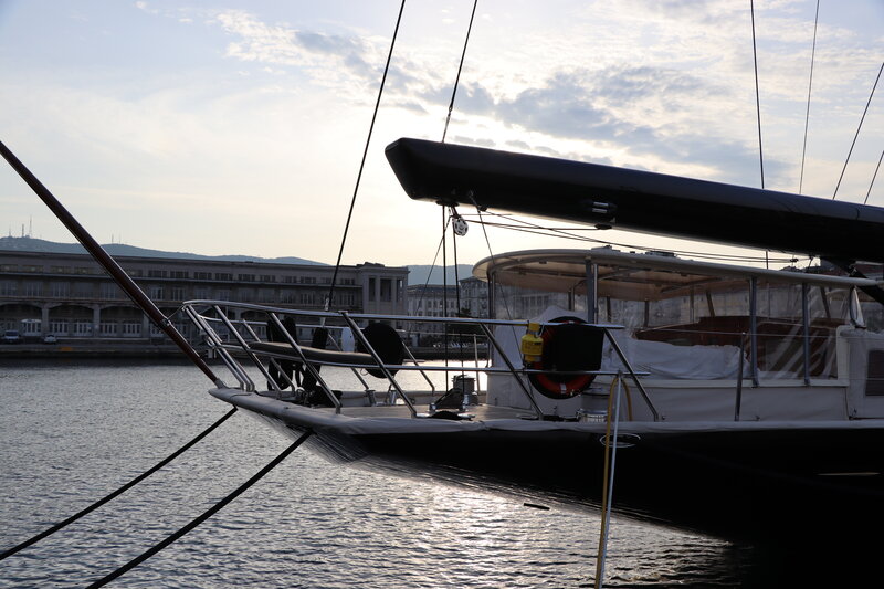 Sailboat at Dock — Black, Serene