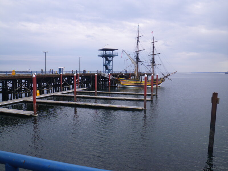 Sailboat at Dock — Blue, Calm, Afternoon, Photograph