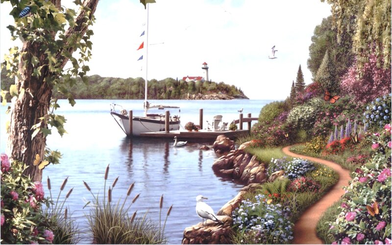 Sailboat at Dock — Blue, Serene, Afternoon