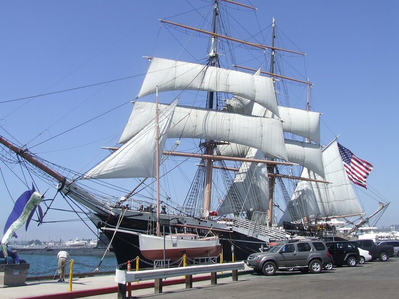 Sailboat at Dock — Blue