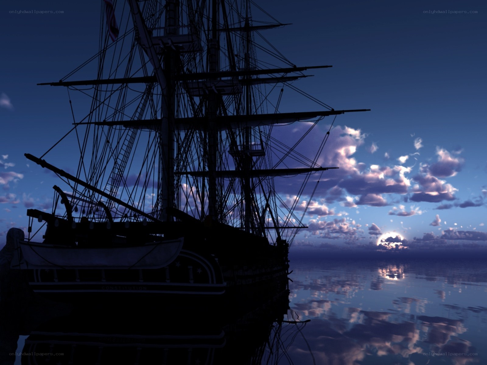 sailboat at dusk