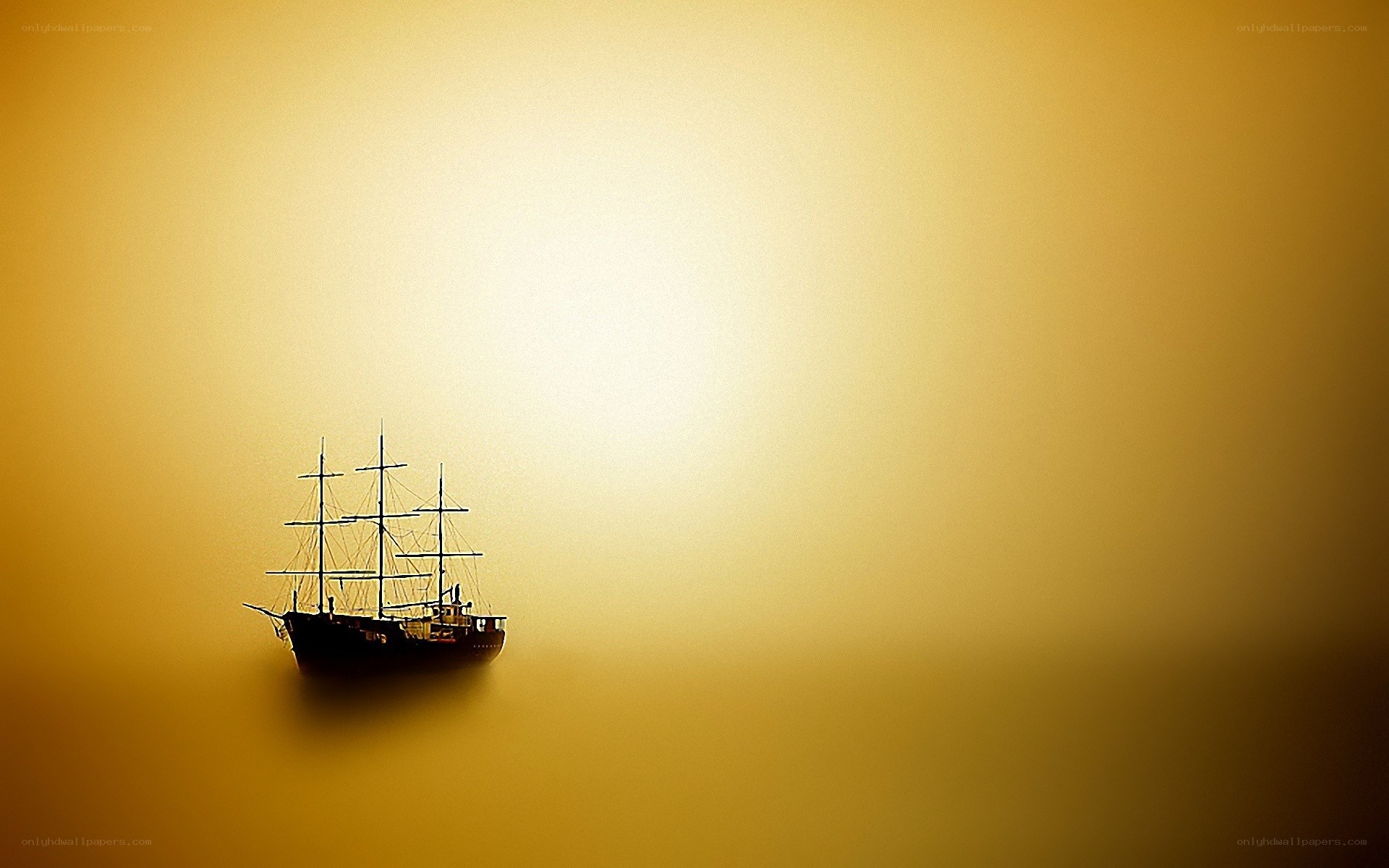 sailboat at golden sunset