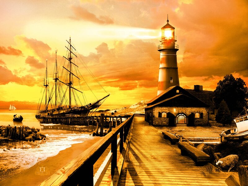 Sailboat at Lighthouse