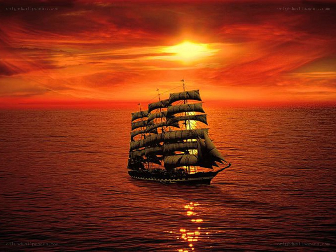 sailboat at sunset