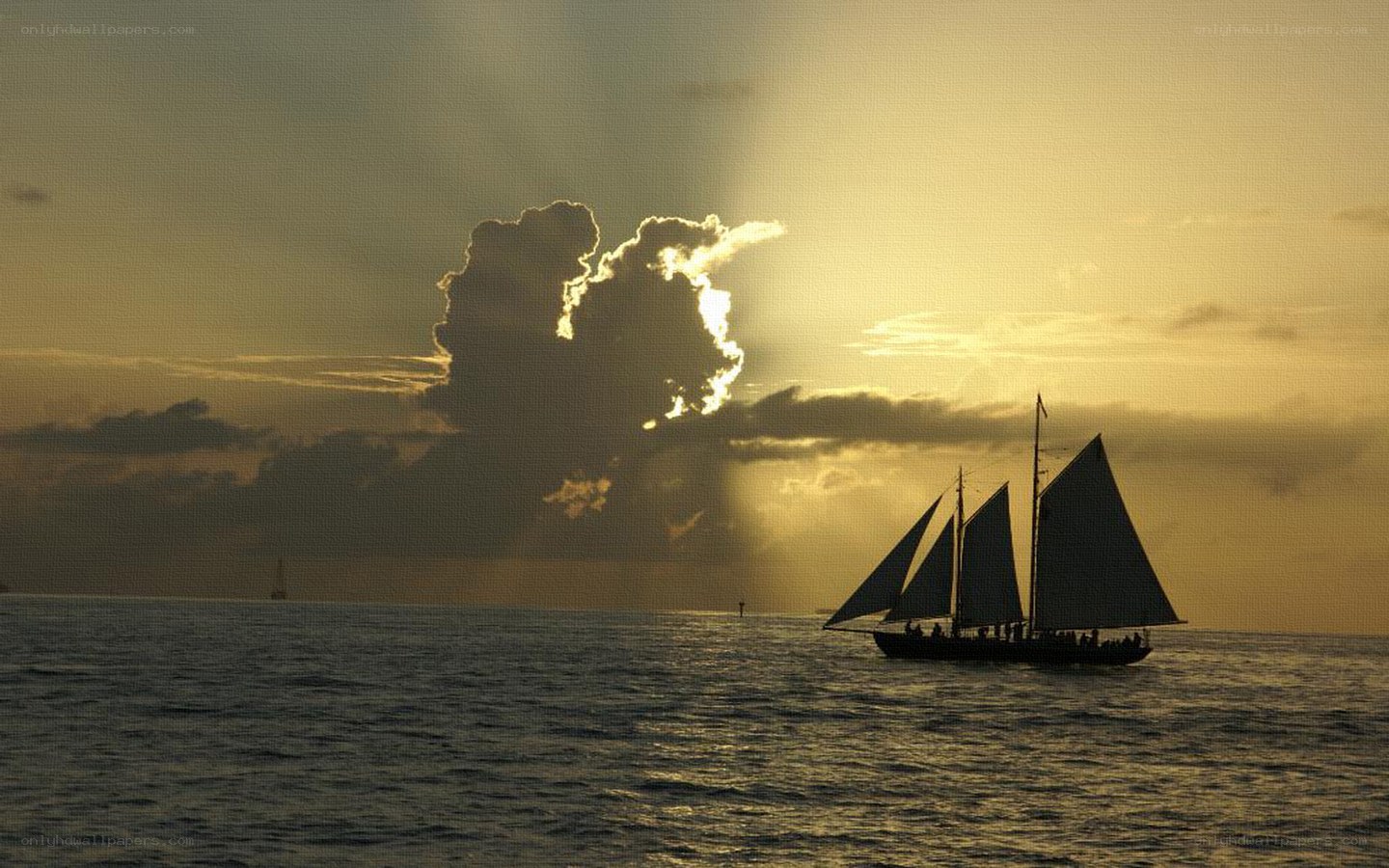 sailboat at sunset