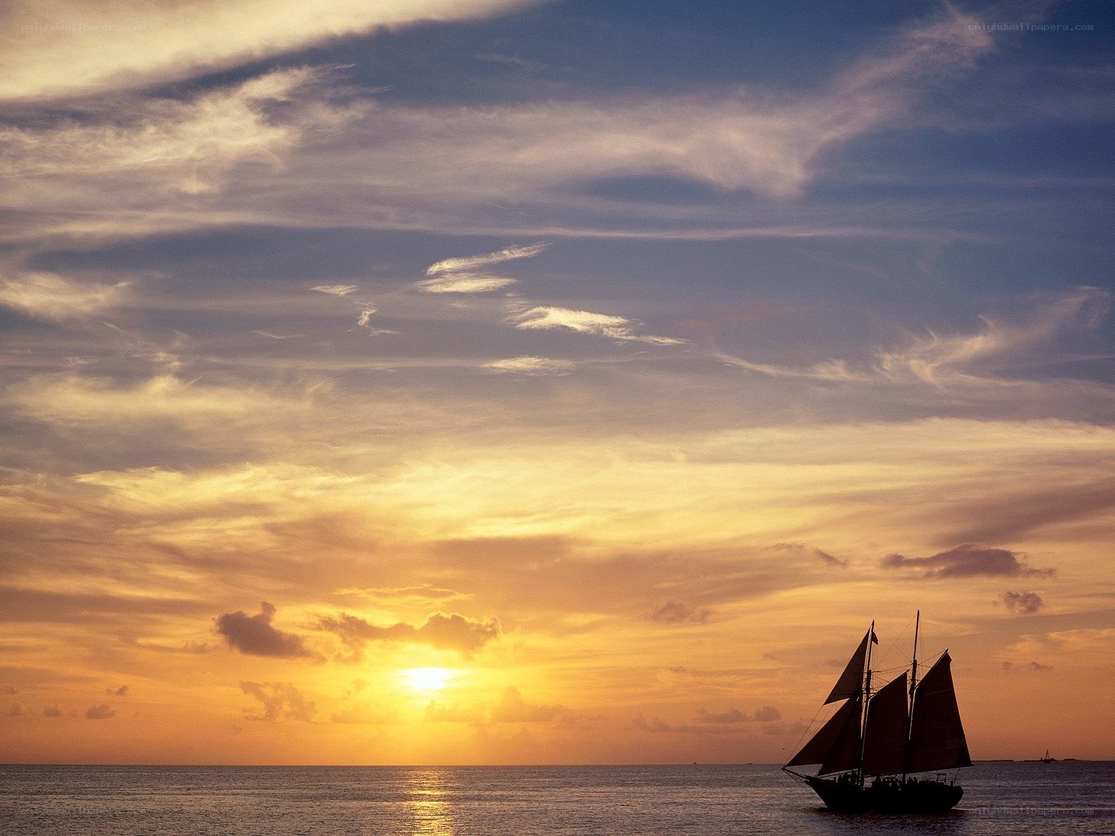 sailboat at sunset