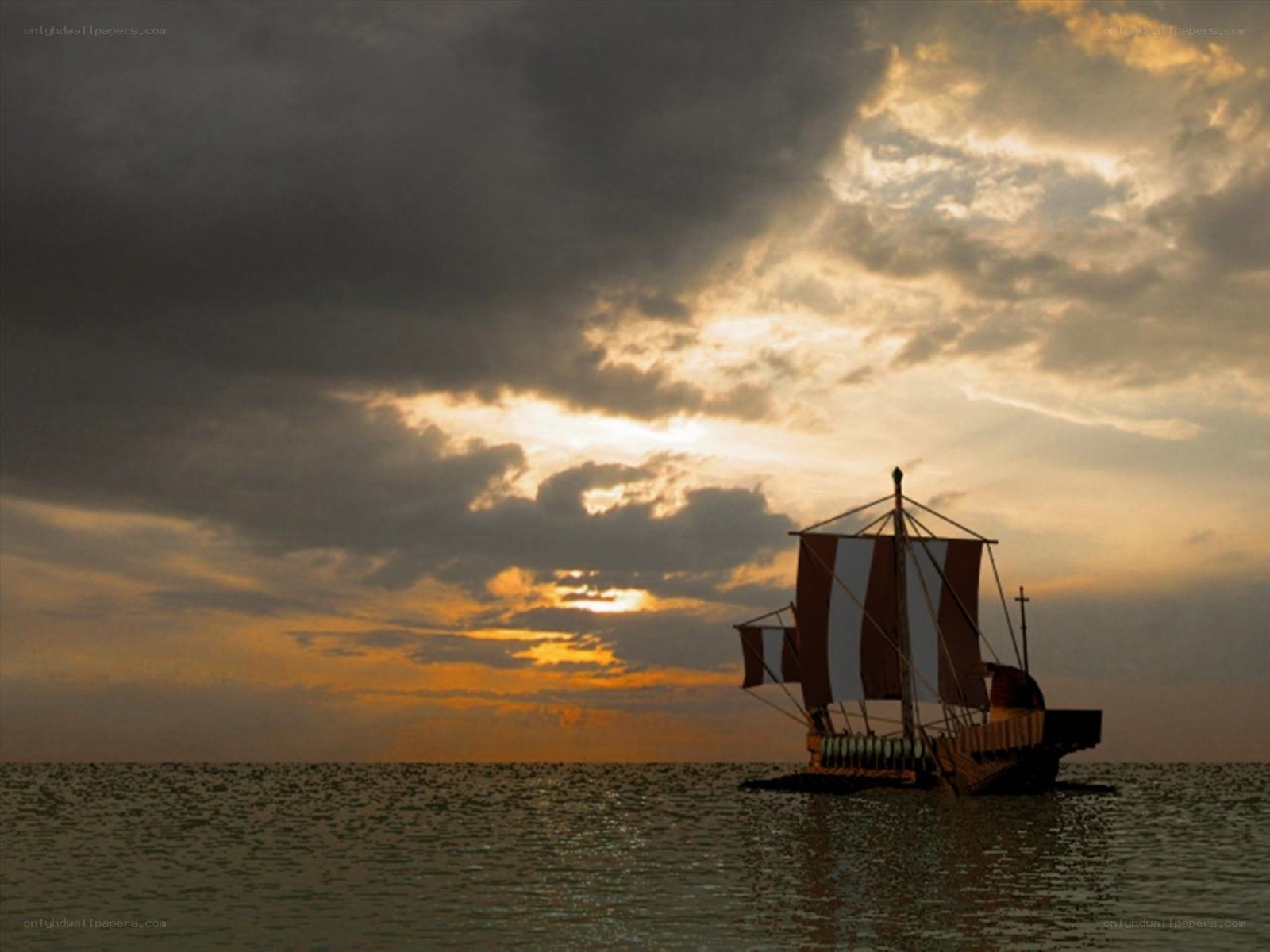 sailboat at sunset