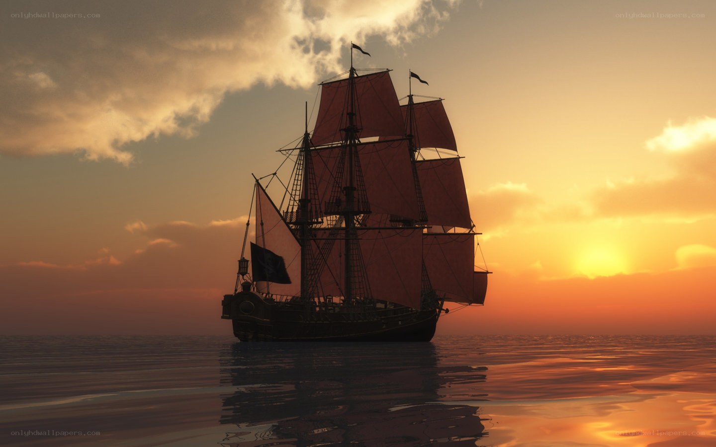 sailboat at sunset
