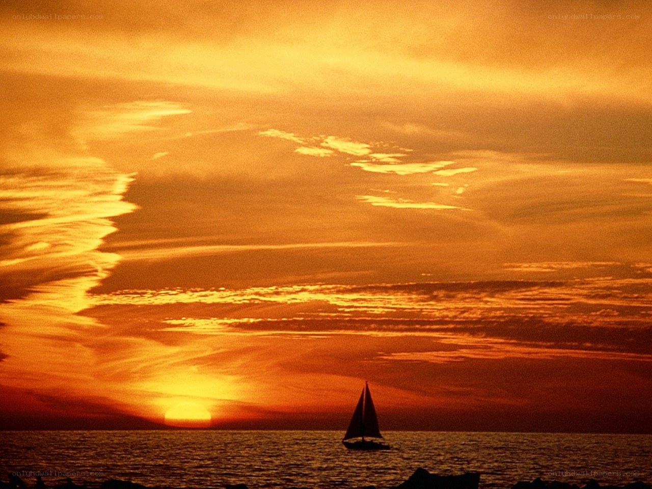 Sailboat at sunset