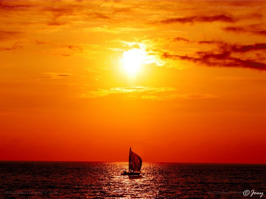 Sailboat at sunset