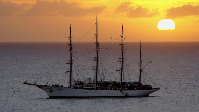 sailboat at sunset