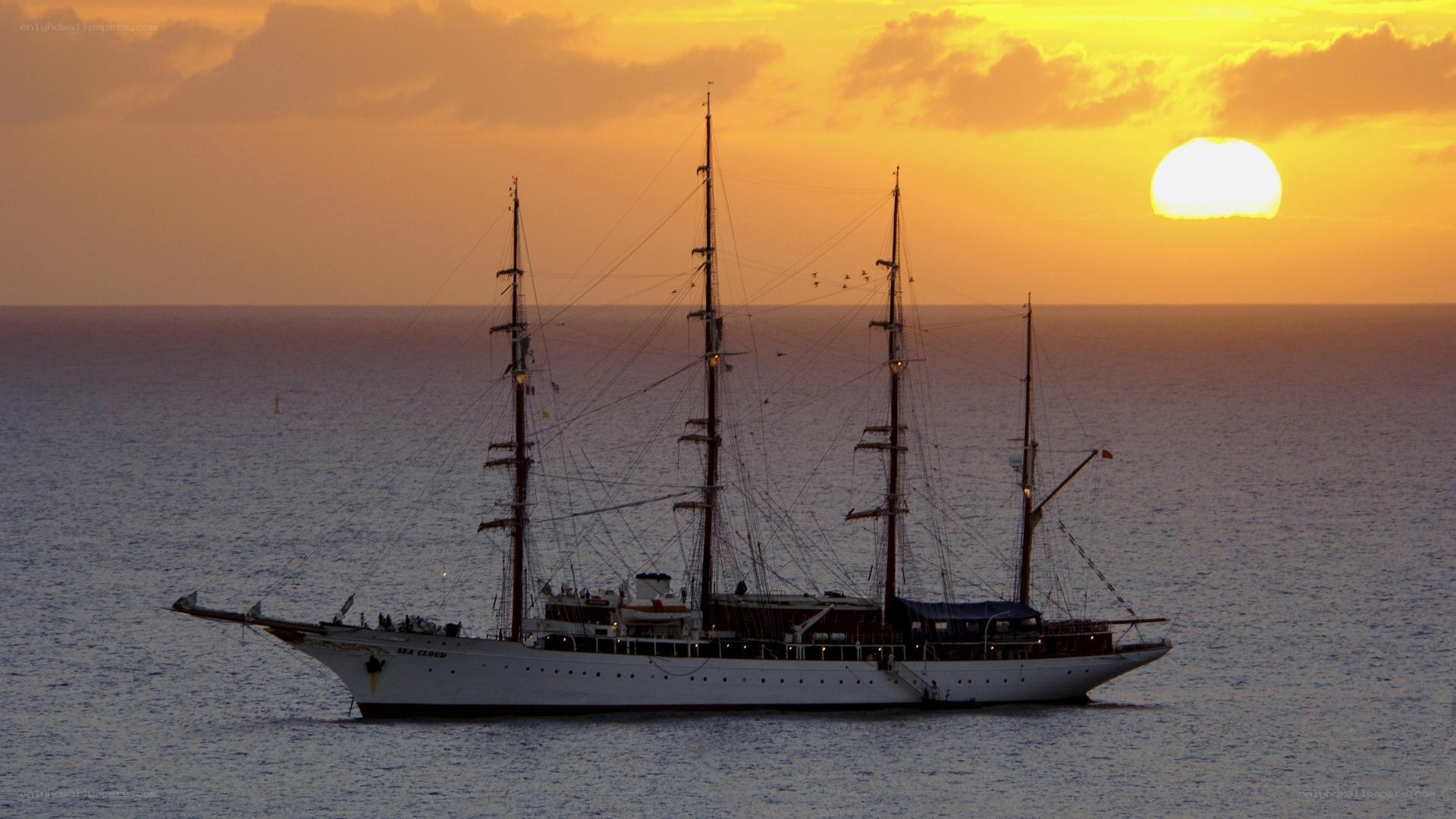 sailboat at sunset