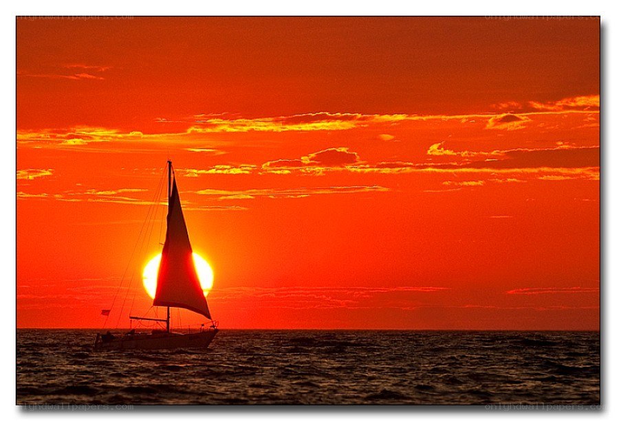 Sailboat at sunset
