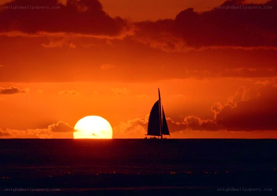 sailboat at sunset