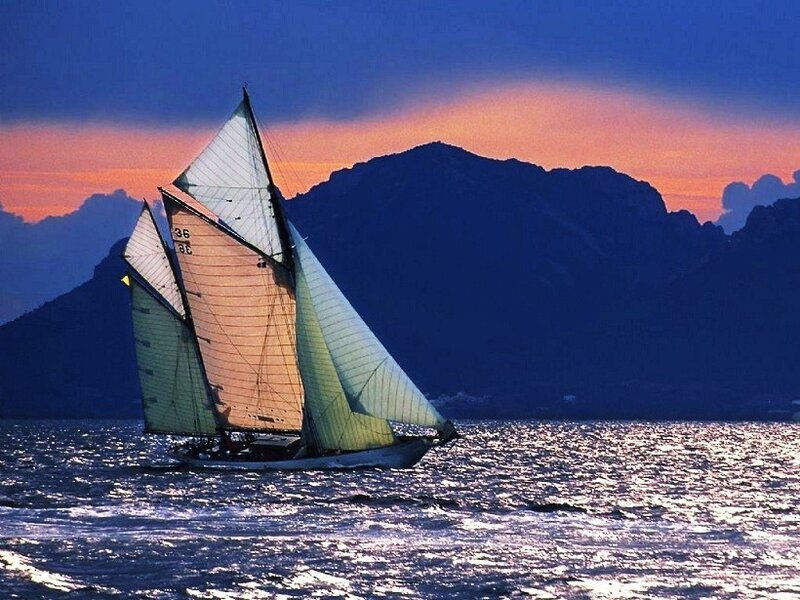 Sailboat at sunset