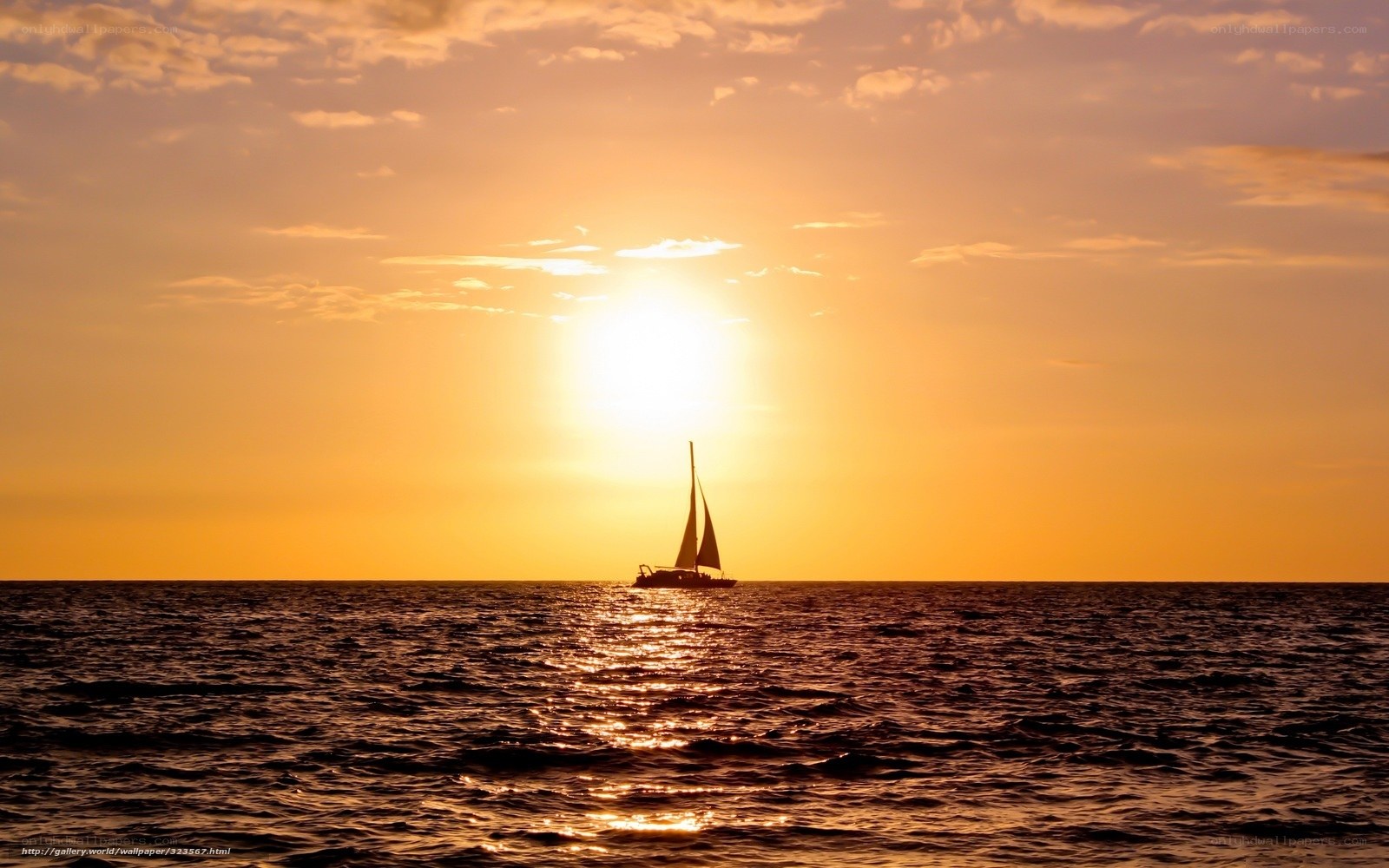 sailboat at sunset