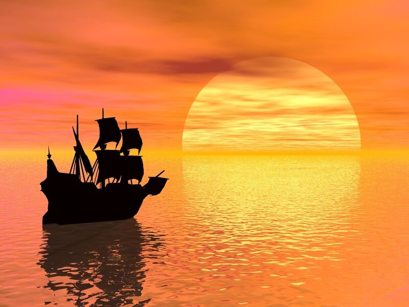 sailboat at sunset