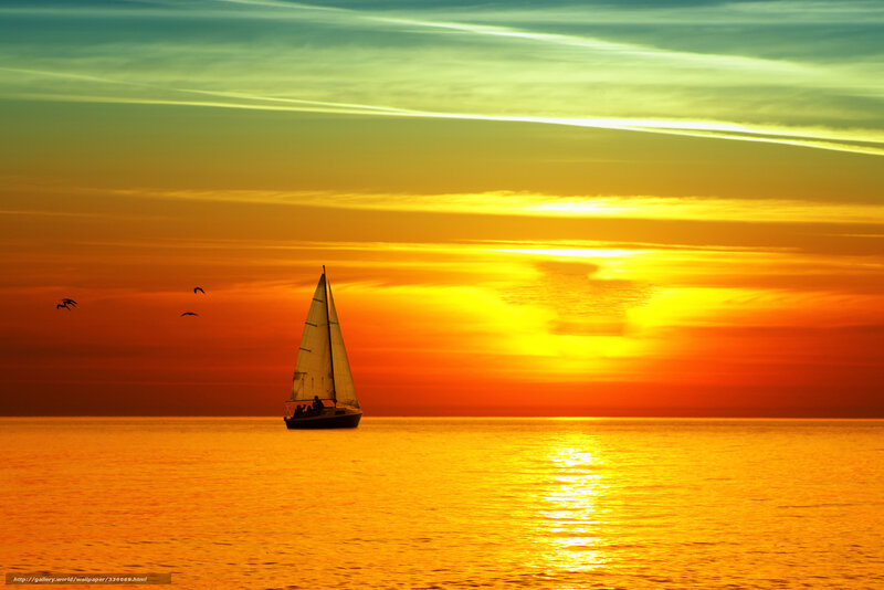 Sailboat at sunset