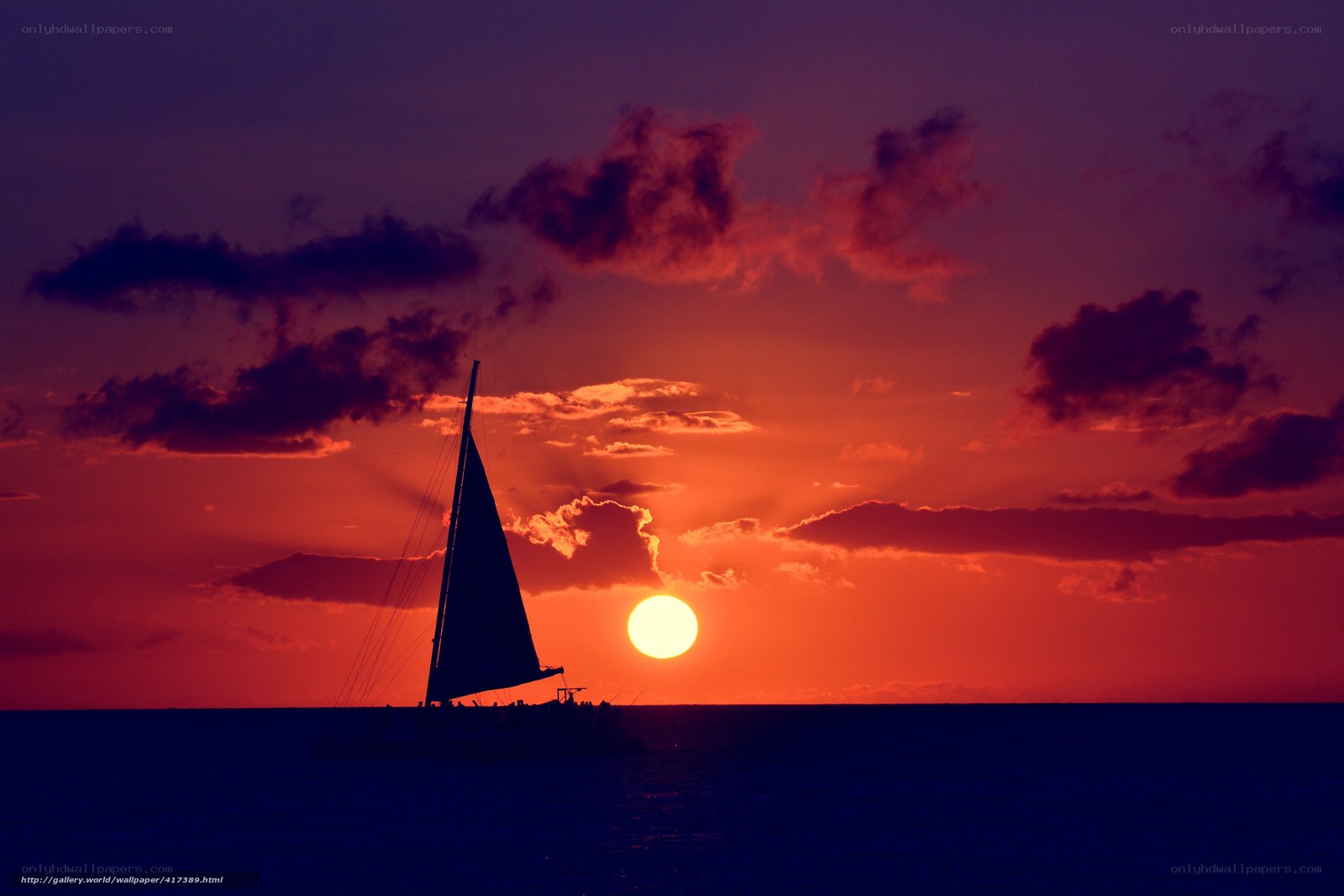 Sailboat at sunset