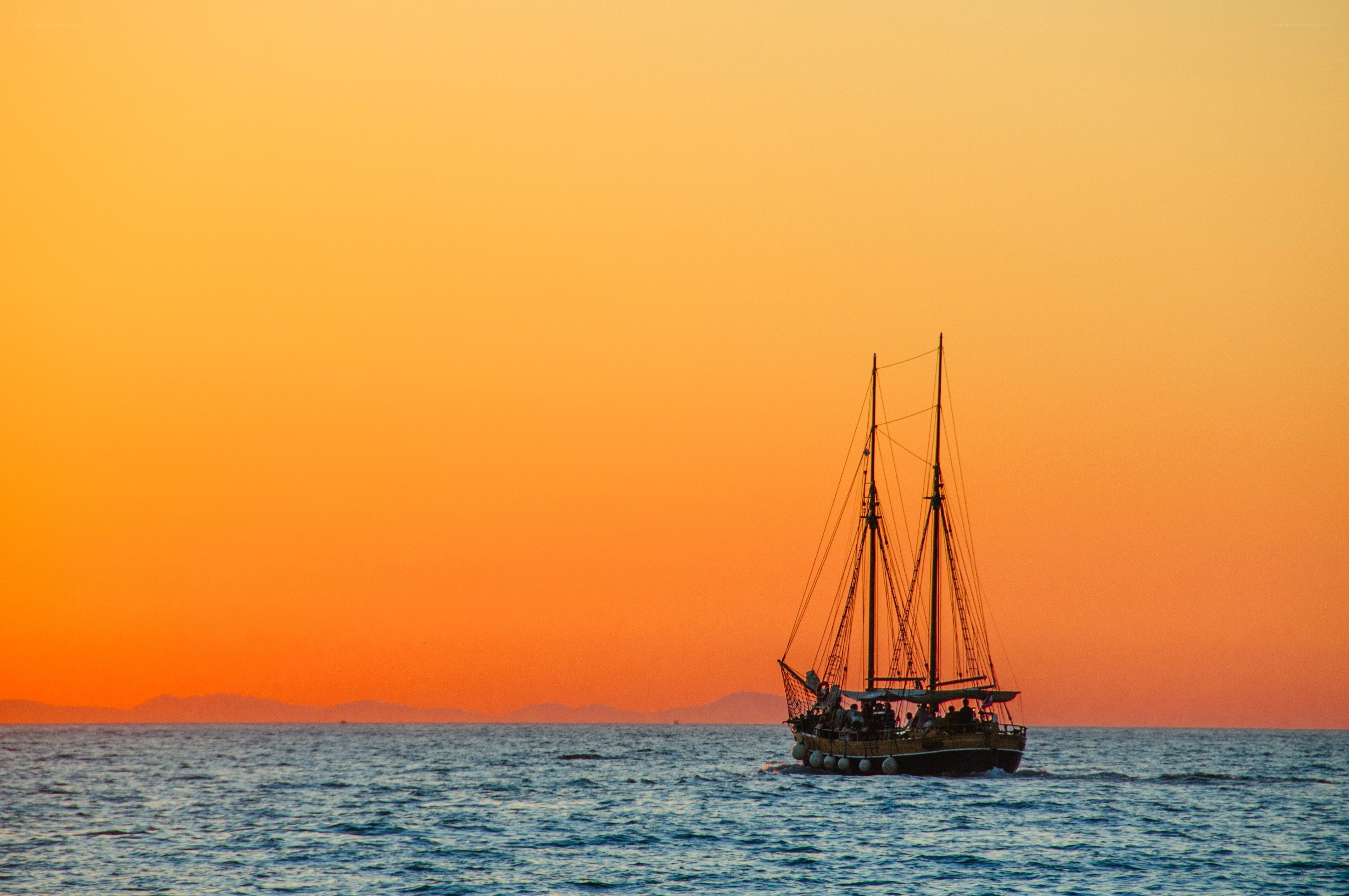sailboat at sunset