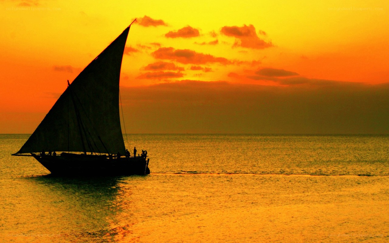 sailboat at sunset