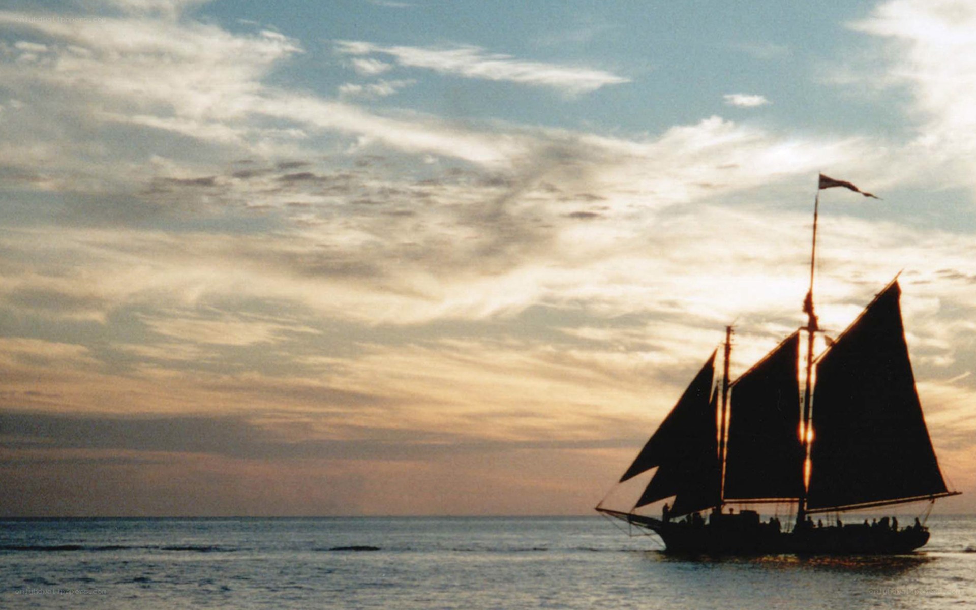 sailboat at sunset