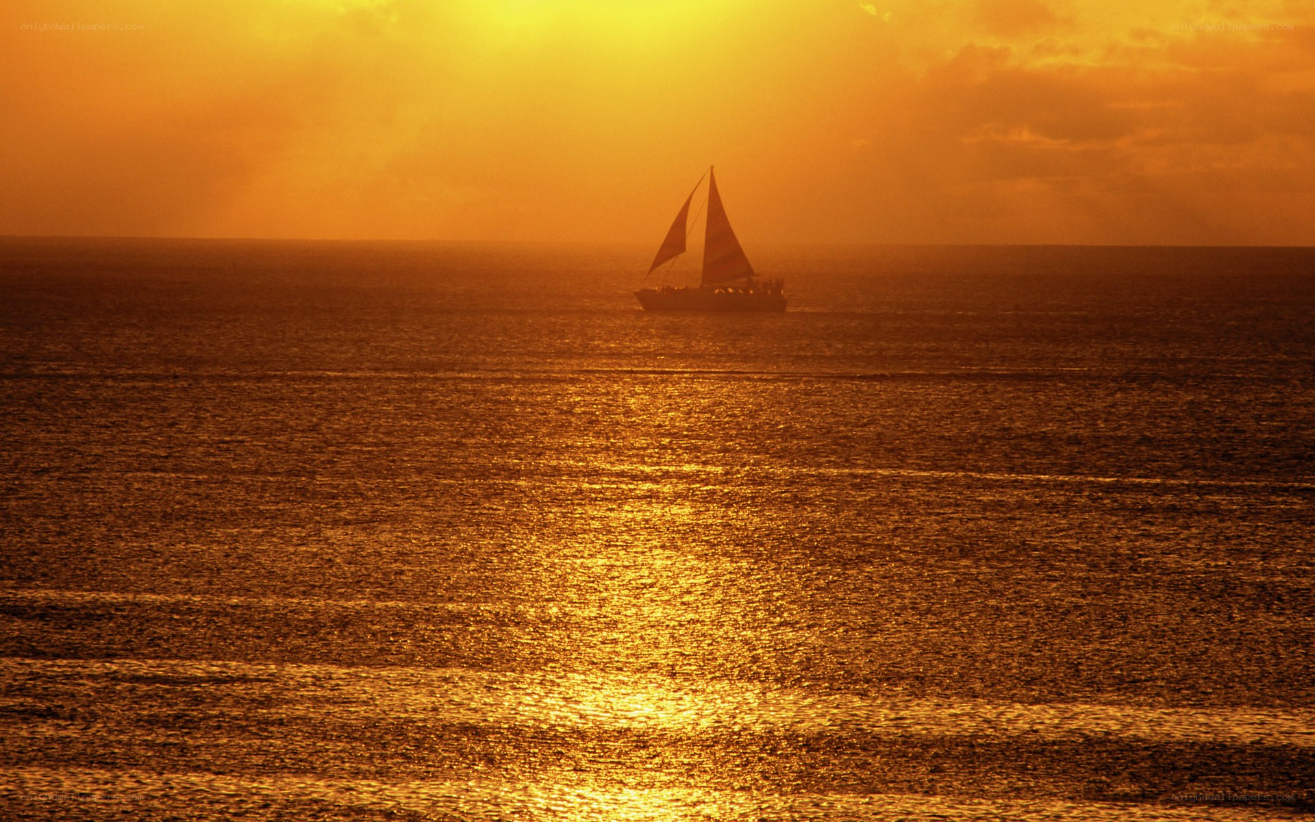 sailboat at sunset