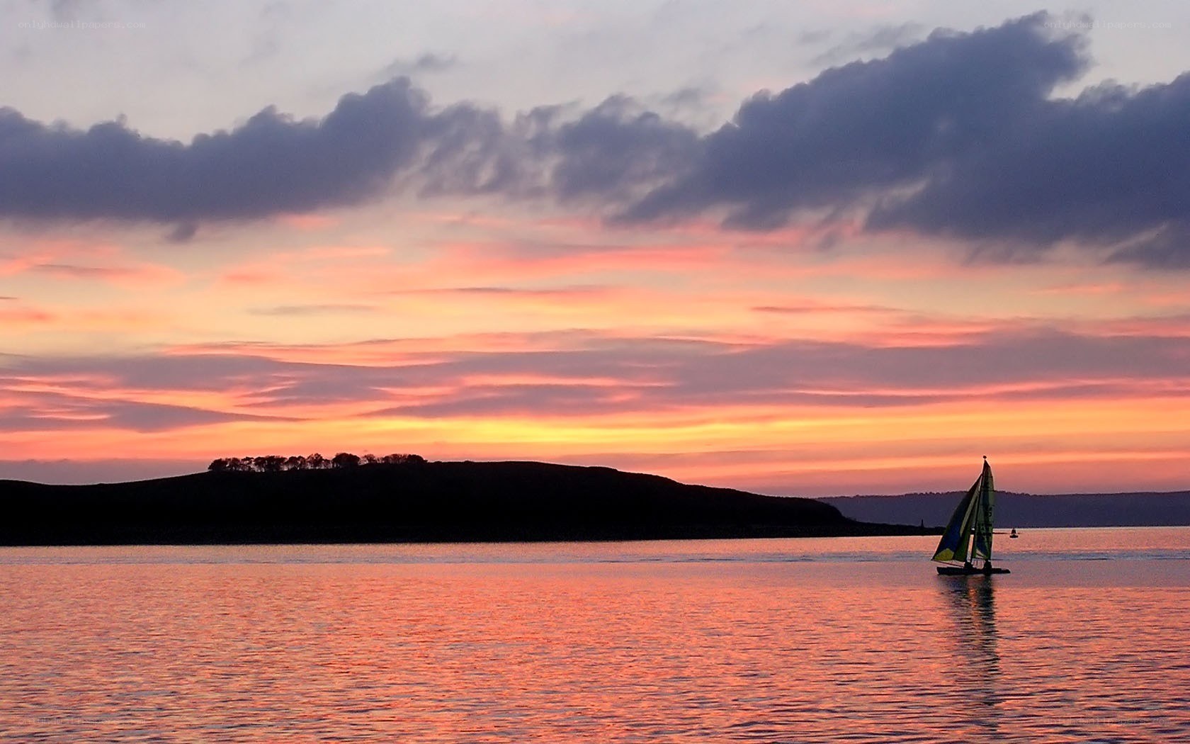 sailboat at sunset