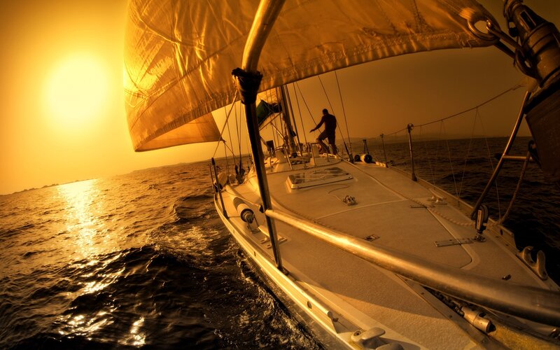 Sailboat at sunset