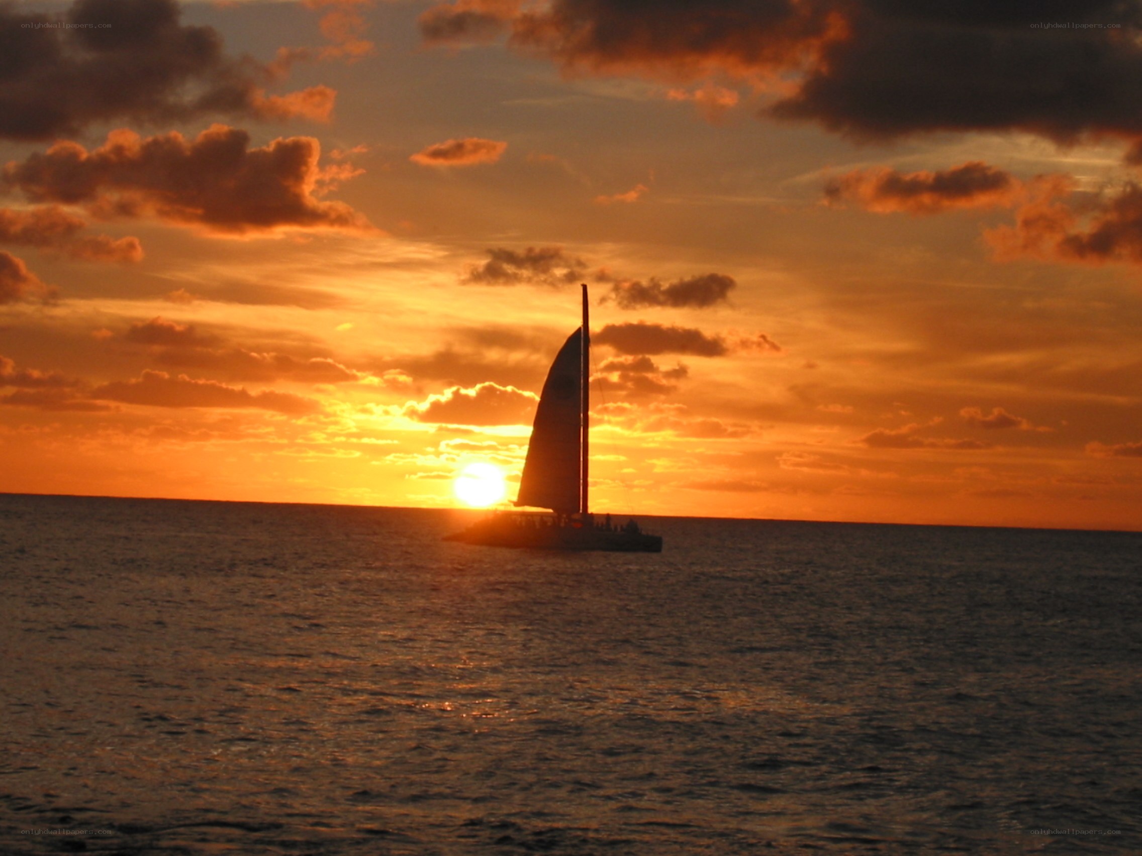sailboat at sunset