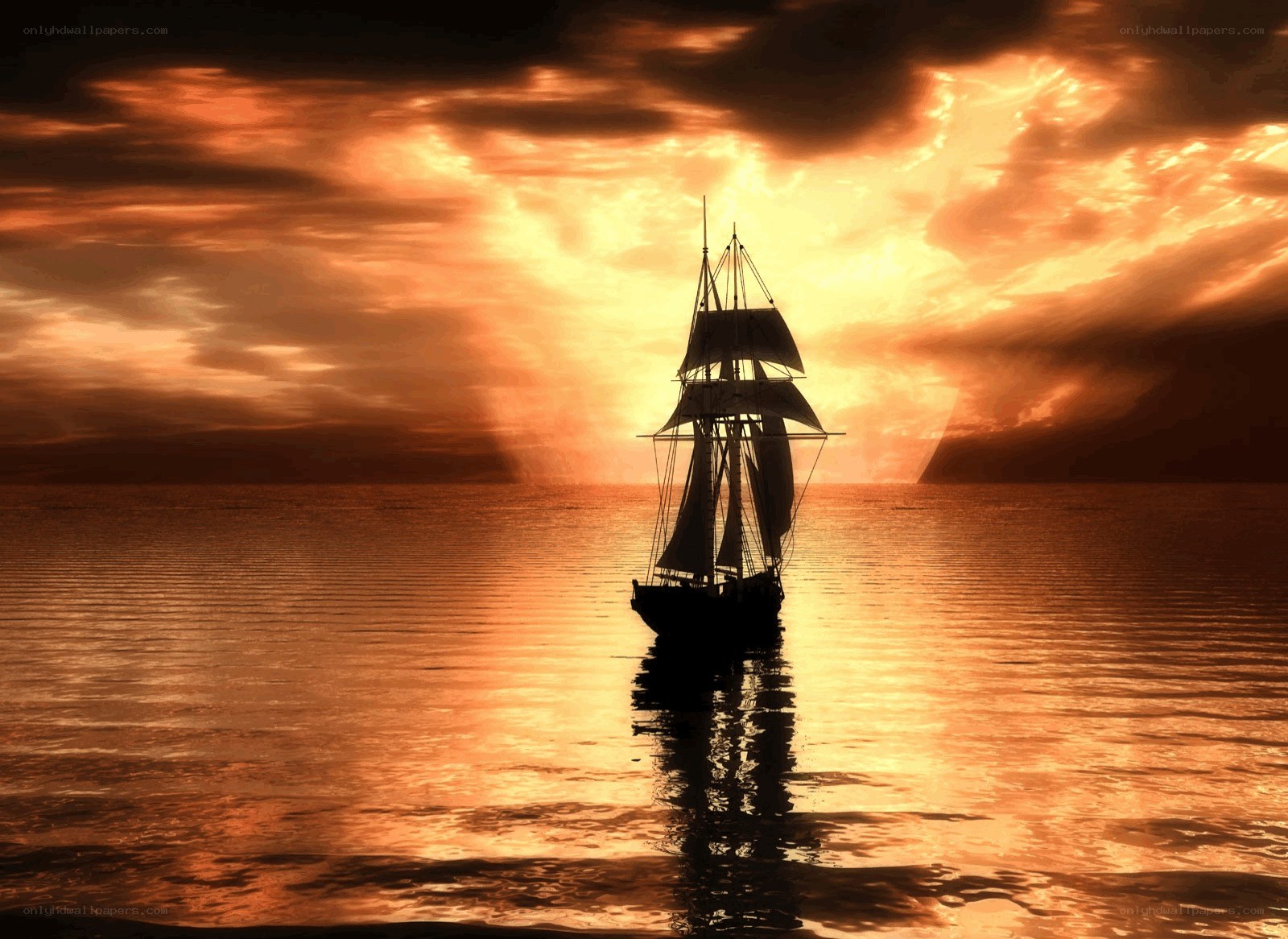 sailboat at sunset