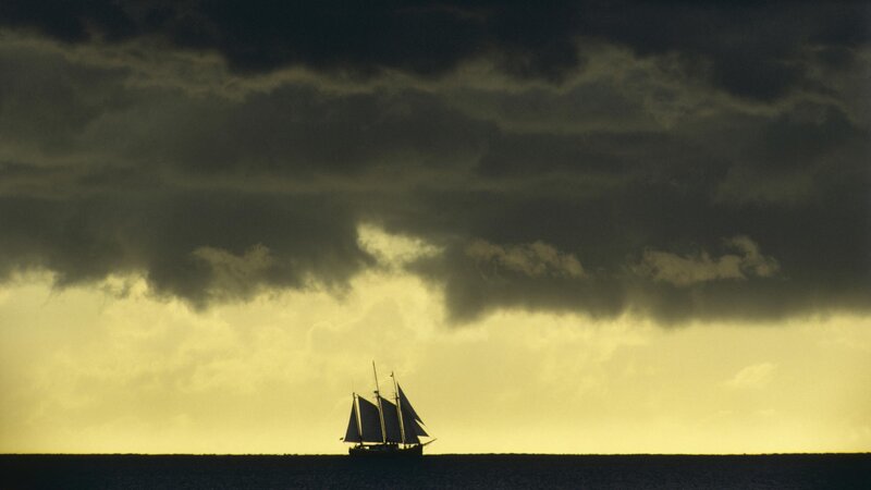 sailboat at sunset