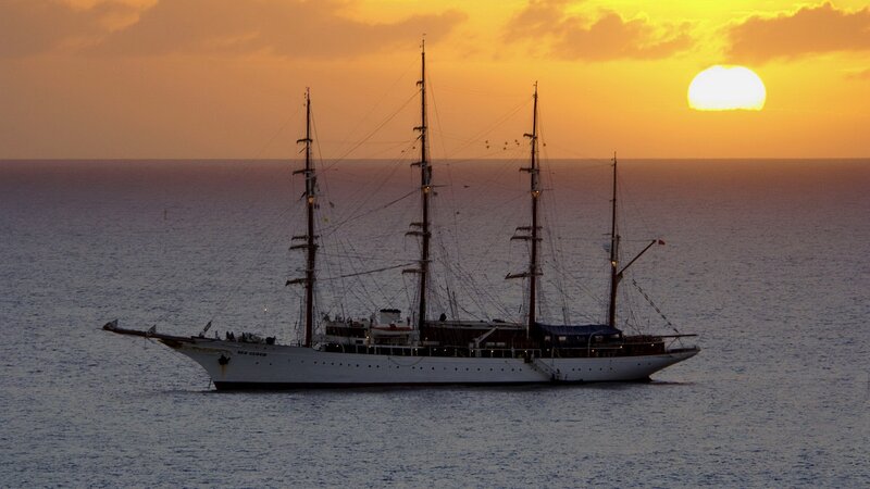 sailboat at sunset