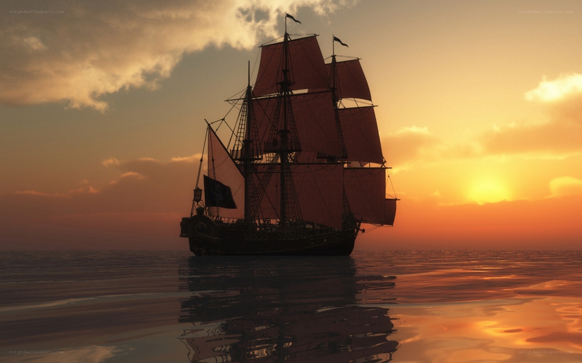 sailboat at sunset