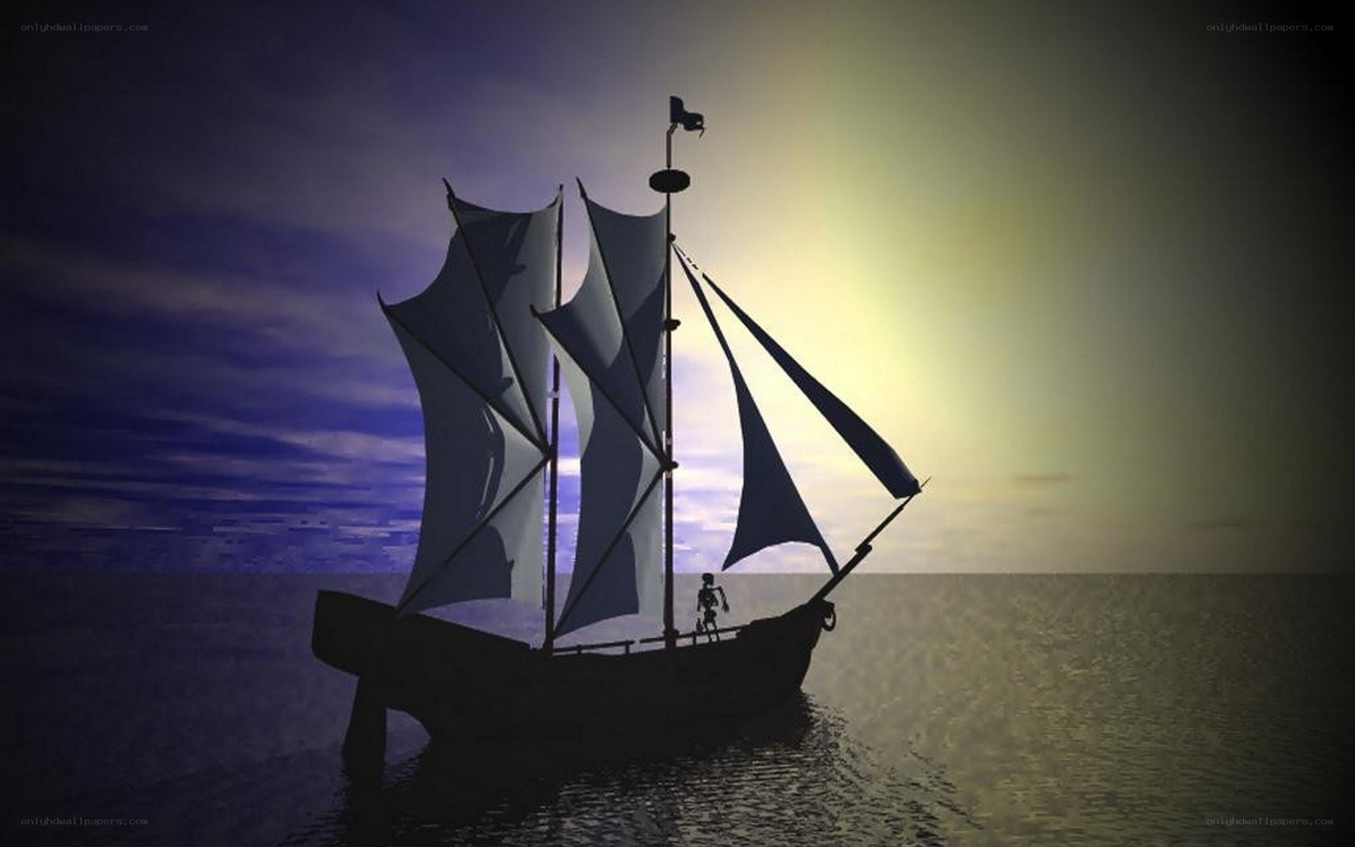 sailboat at sunset