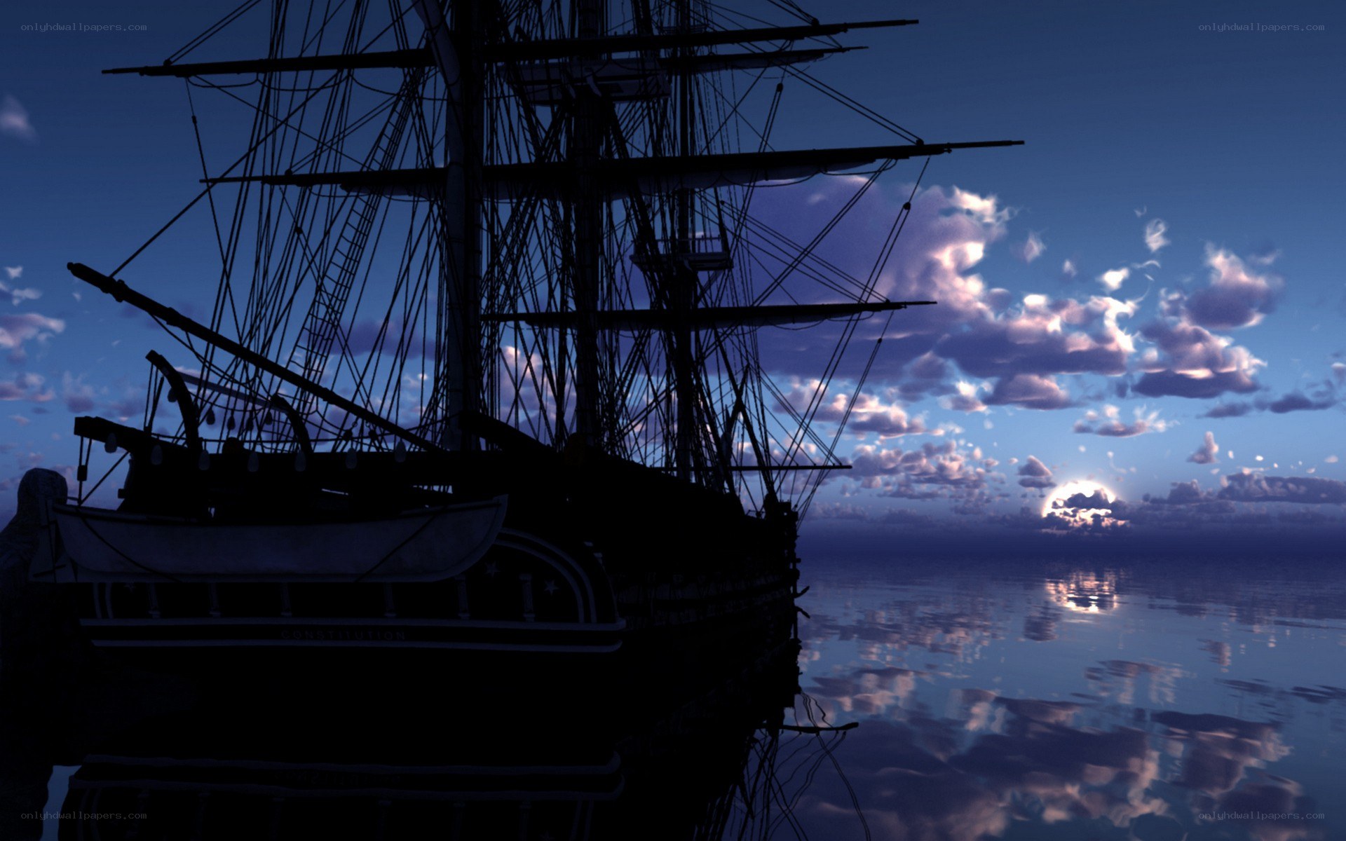 sailboat at sunset