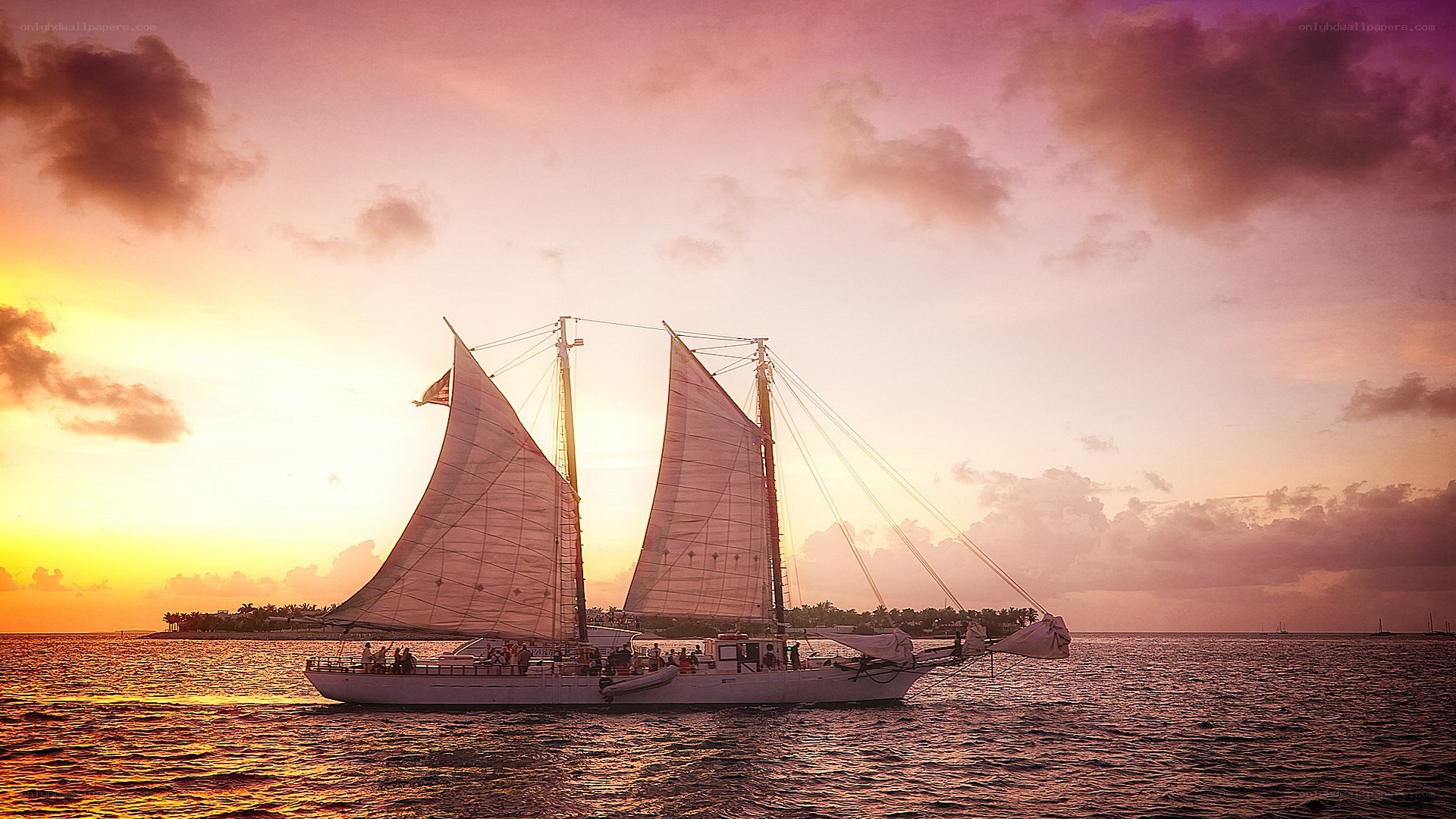 Sailboat at sunset