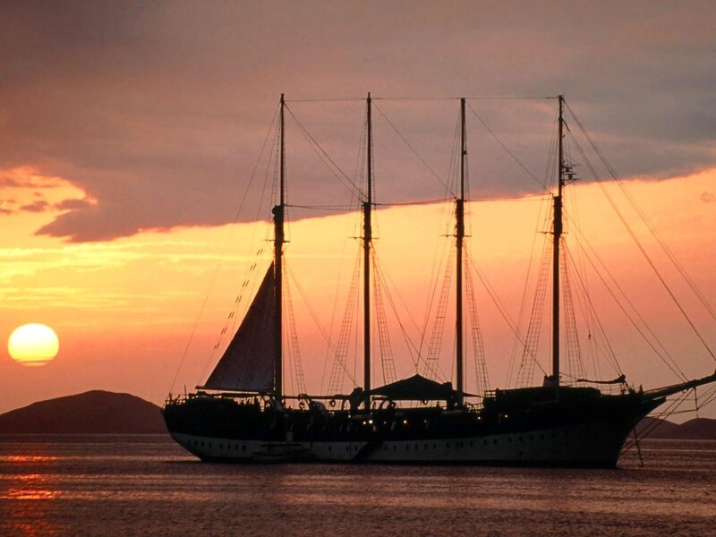 Sailboat at sunset