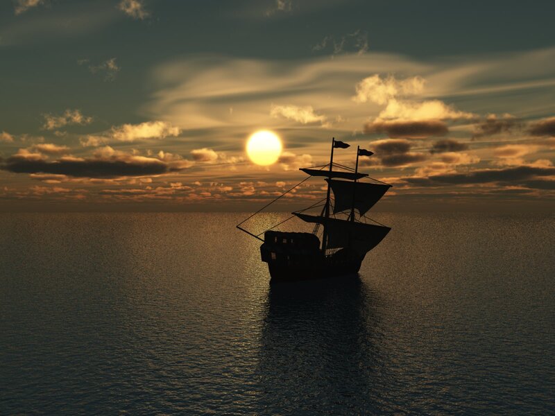 sailboat at sunset