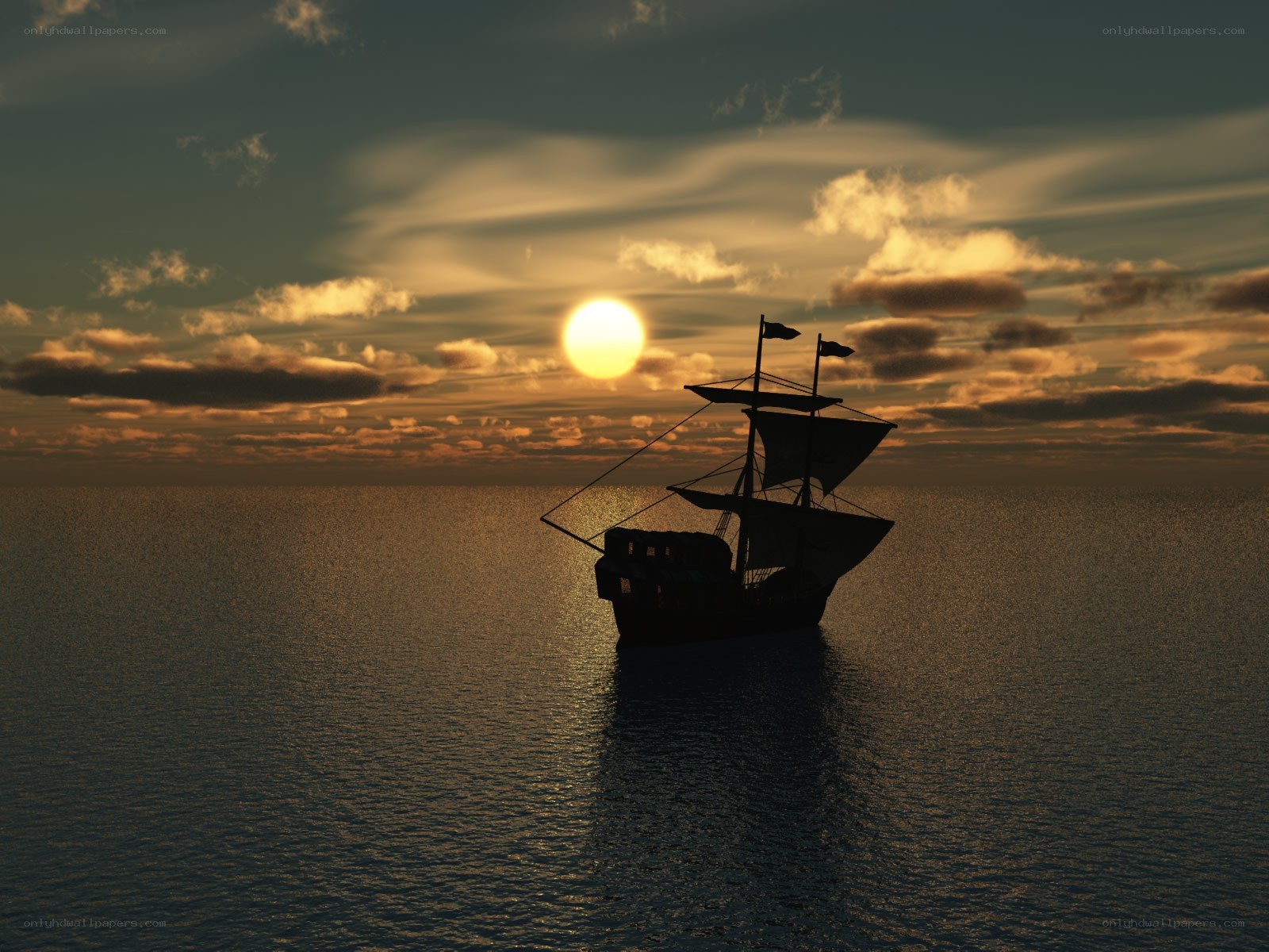 sailboat at sunset