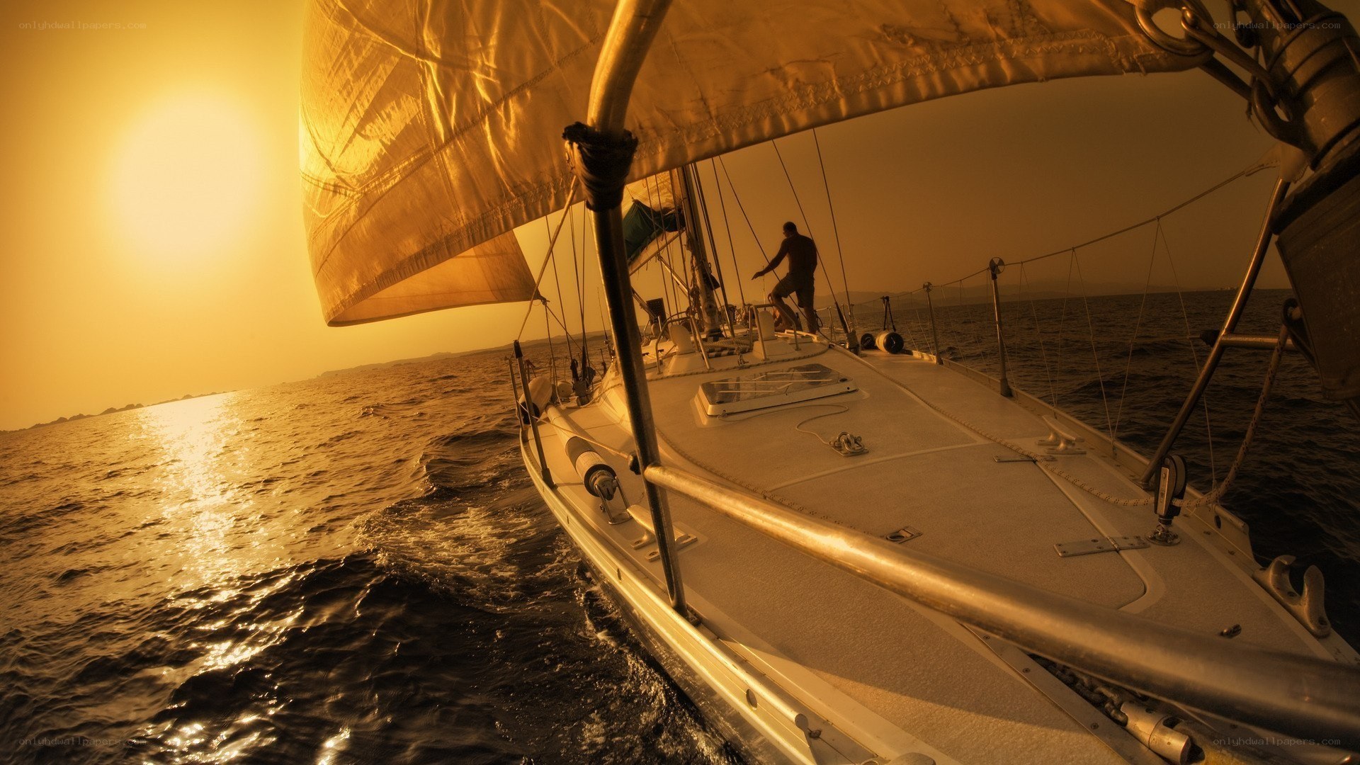 Sailboat at sunset