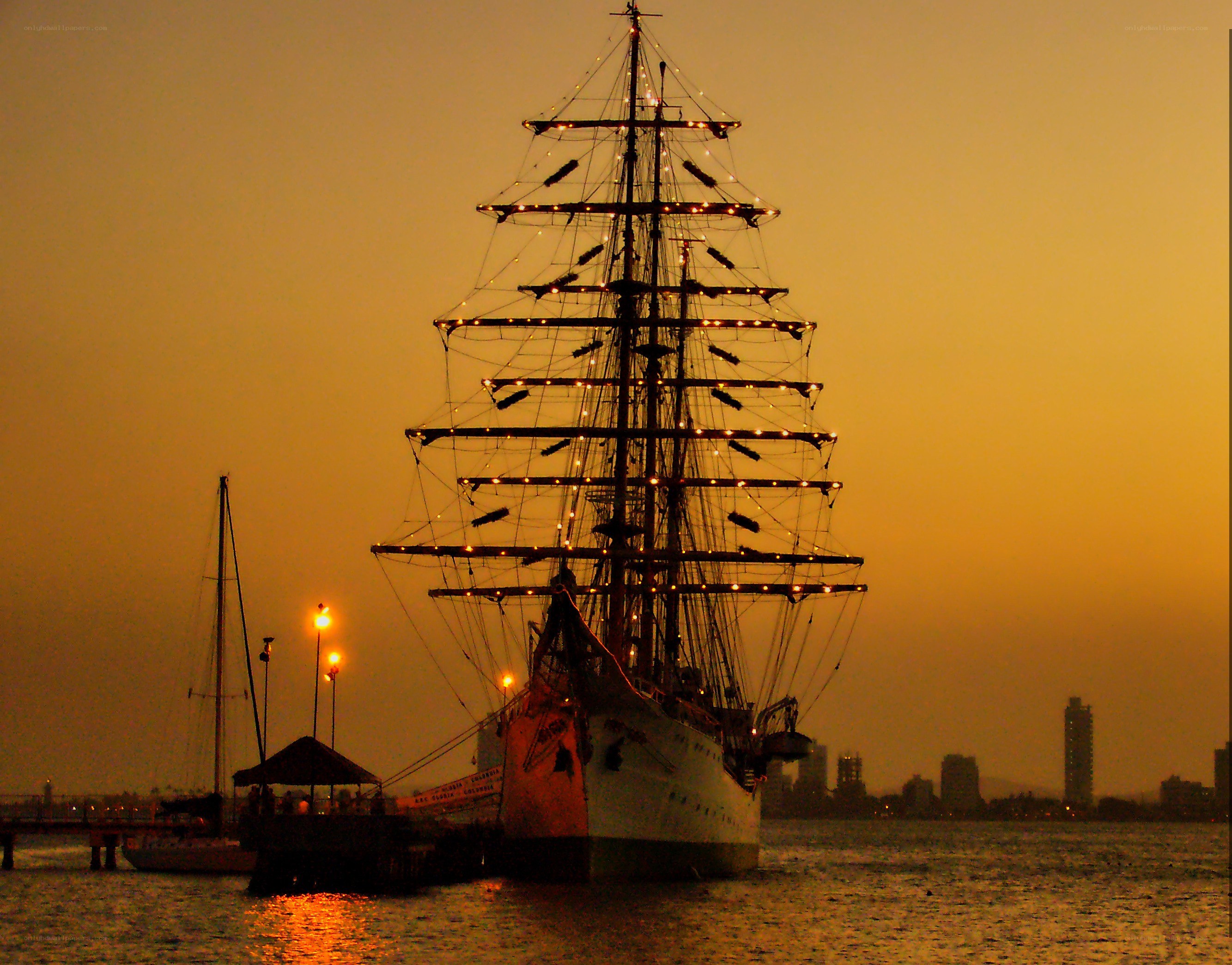 sailboat at sunset