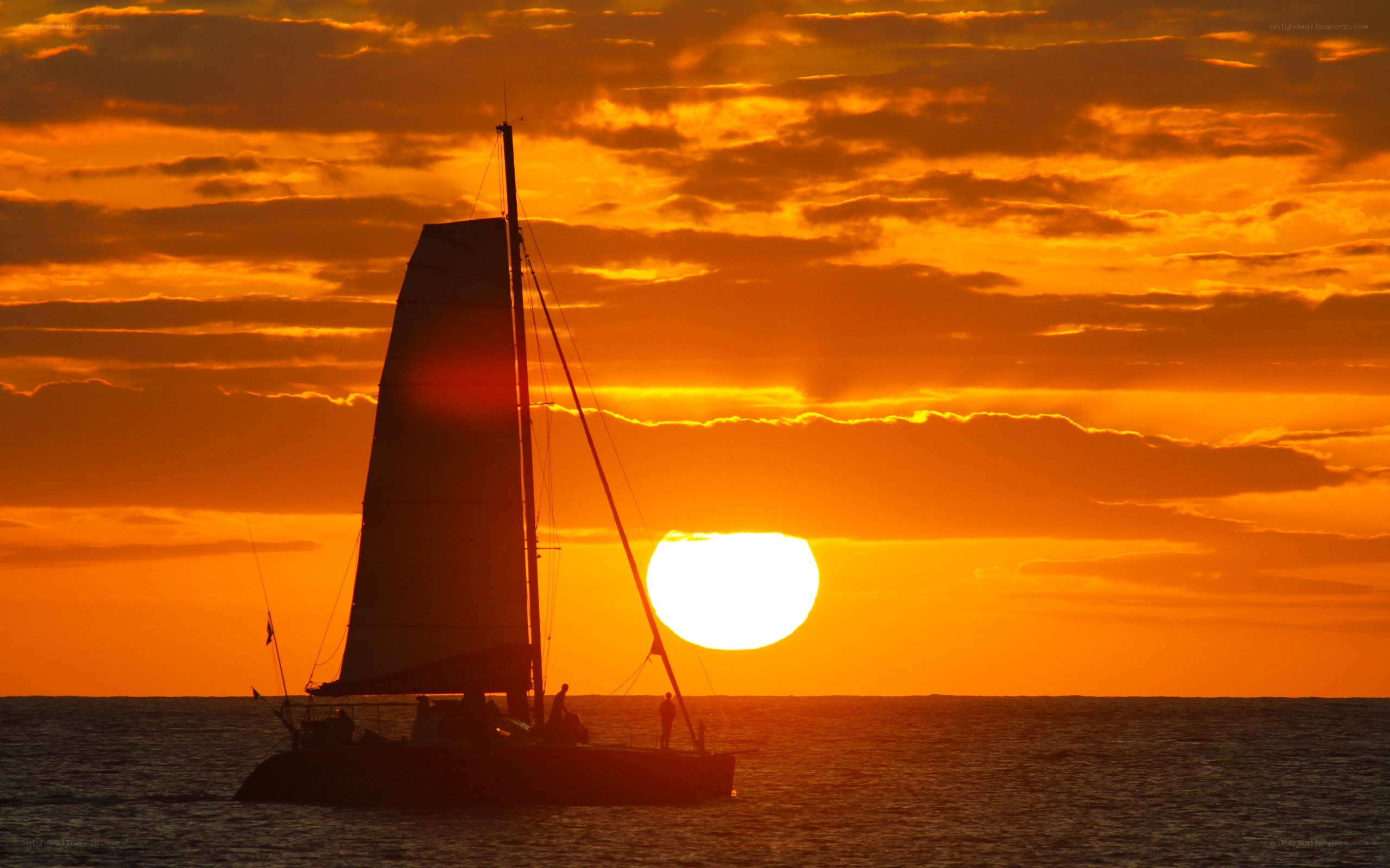 sailboat at sunset