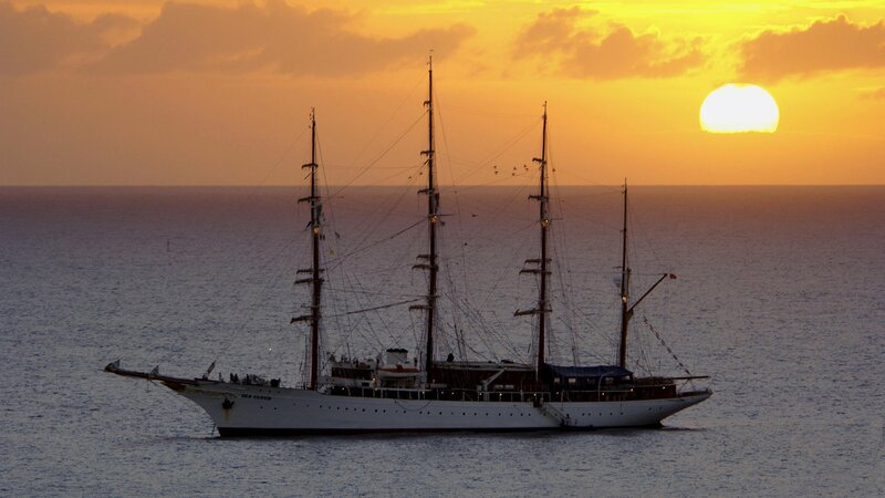 sailboat at sunset