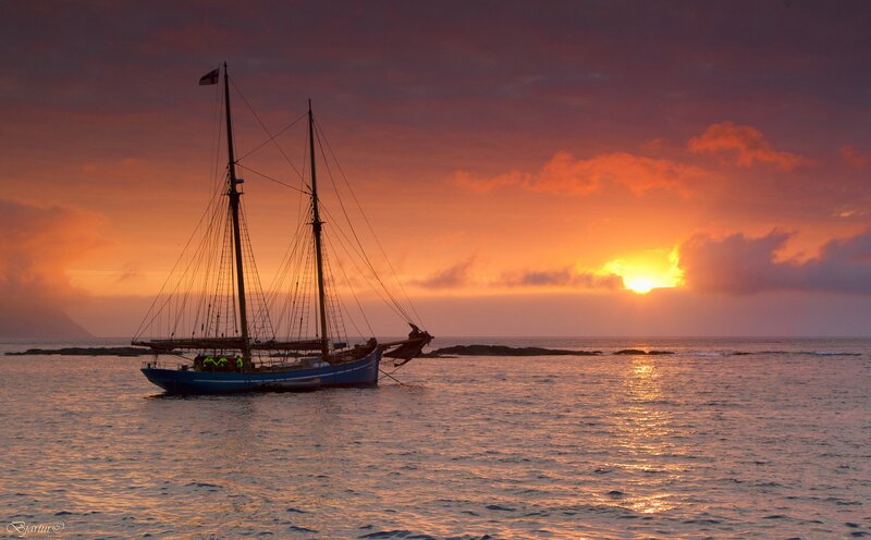 Sailboat at sunset