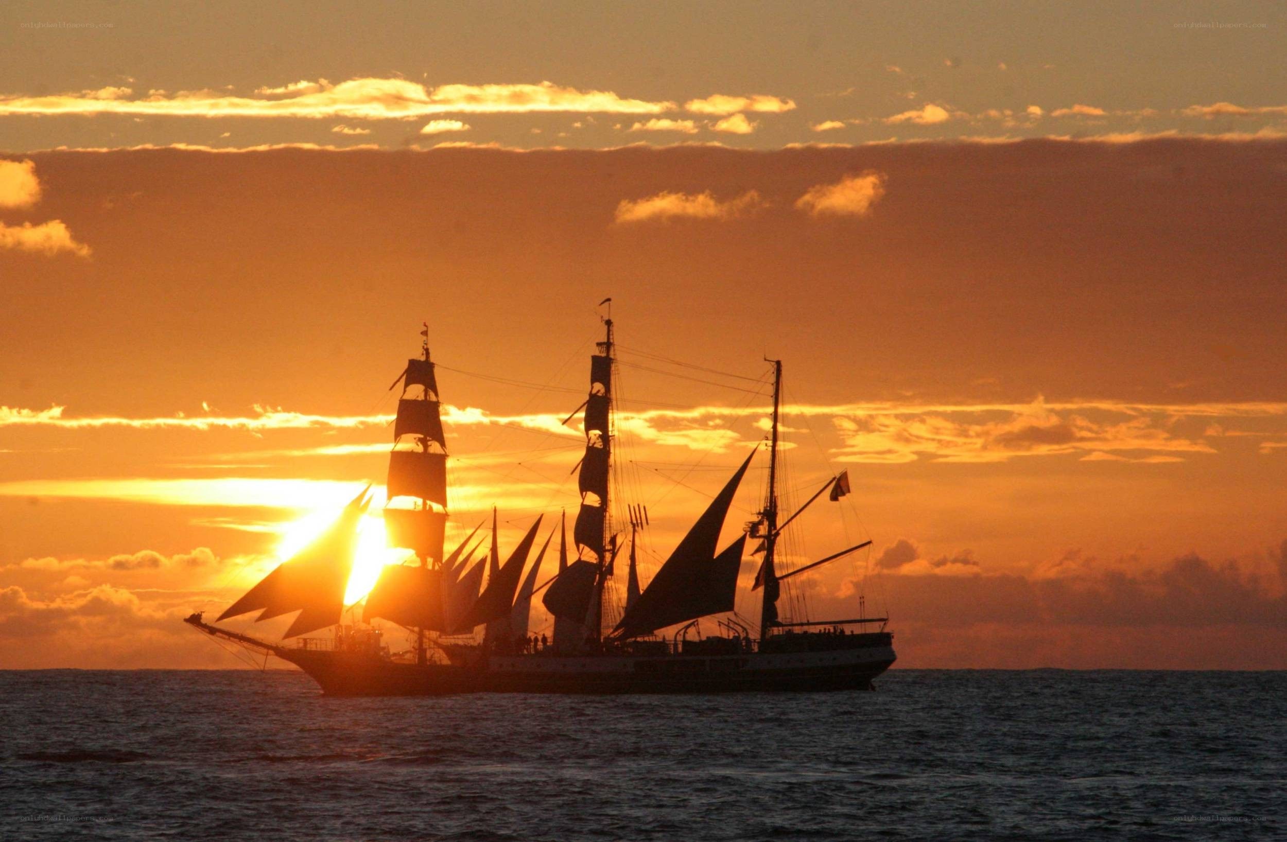 sailboat at sunset