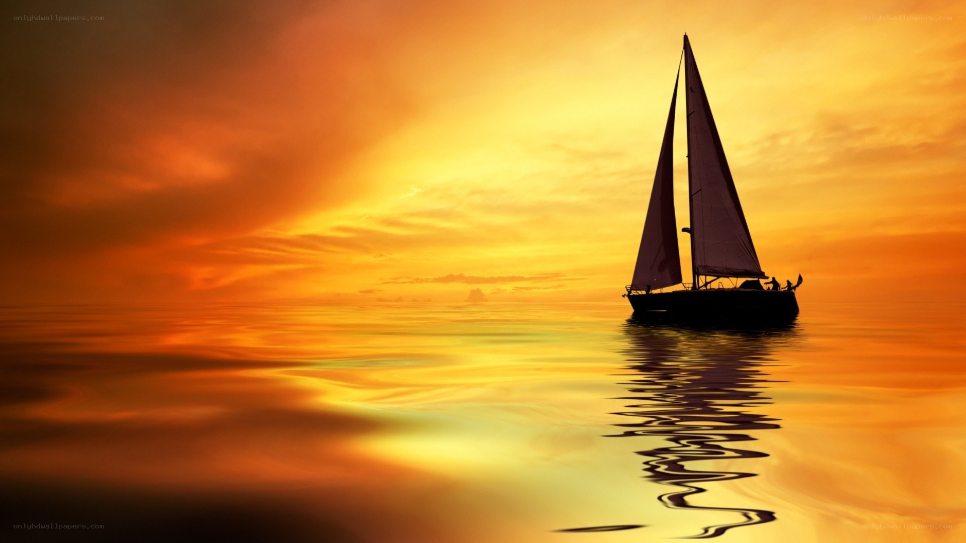 sailboat at sunset