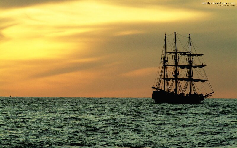 sailboat at sunset